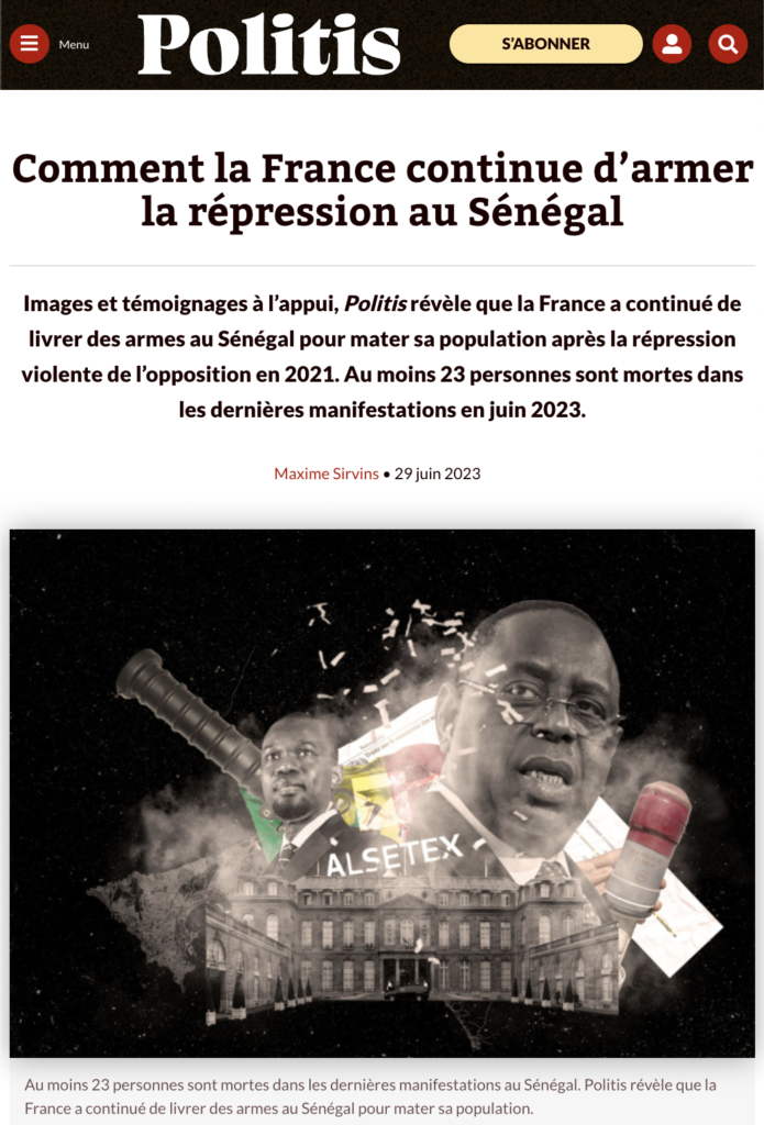 Comment la France continue d’armer la répression au Sénégal